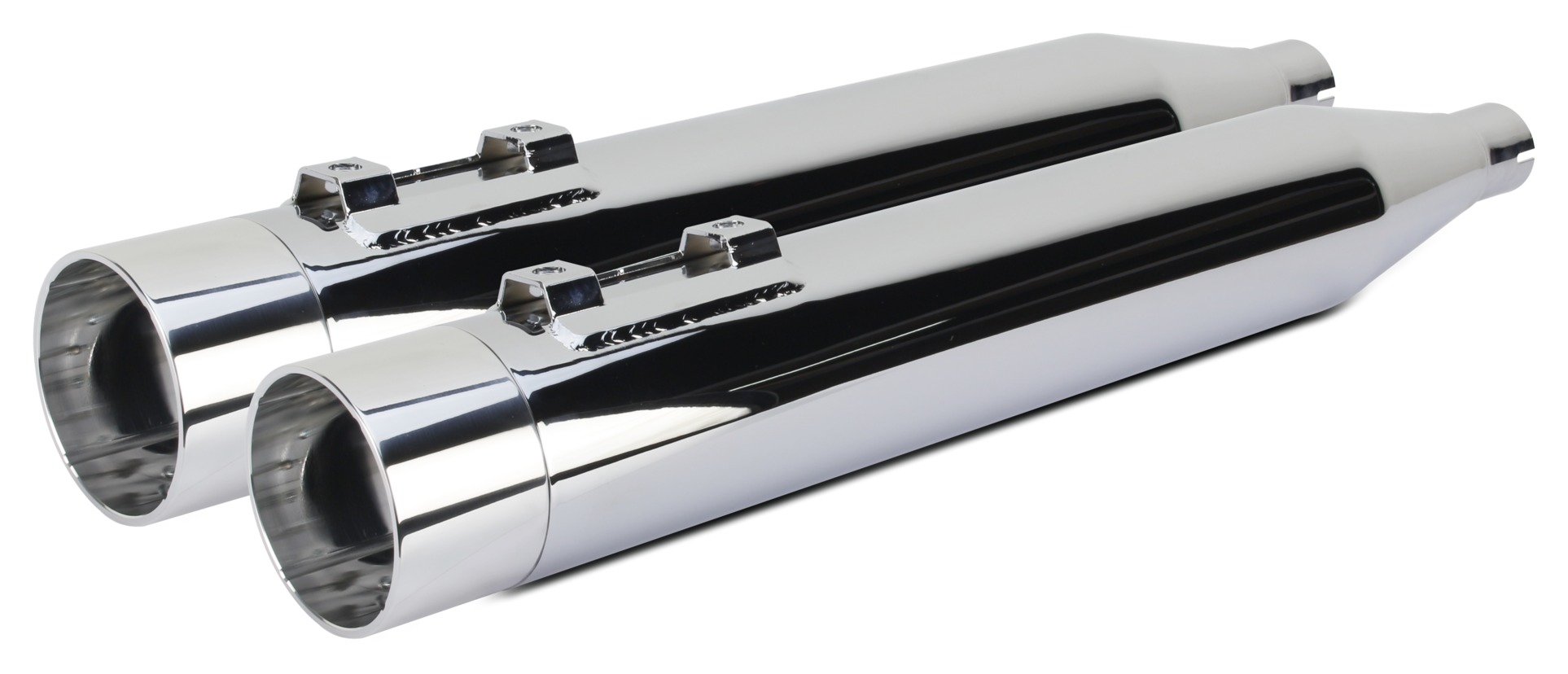 Two Brothers Comp-S Slip-On Mufflers For Harley Touring 1995-2016 Polished Aluminum End Caps