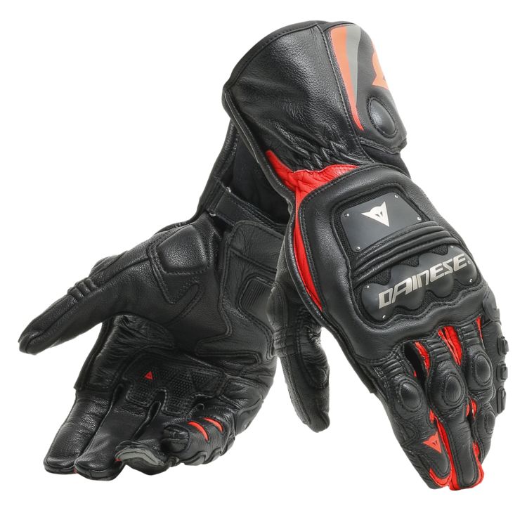 STEEL PRO & Dainese バイクグローブ STEEL-PRO - MEN'S MOTORCYCLE LEATHER GLOVES | BLACK/FLUO-RED