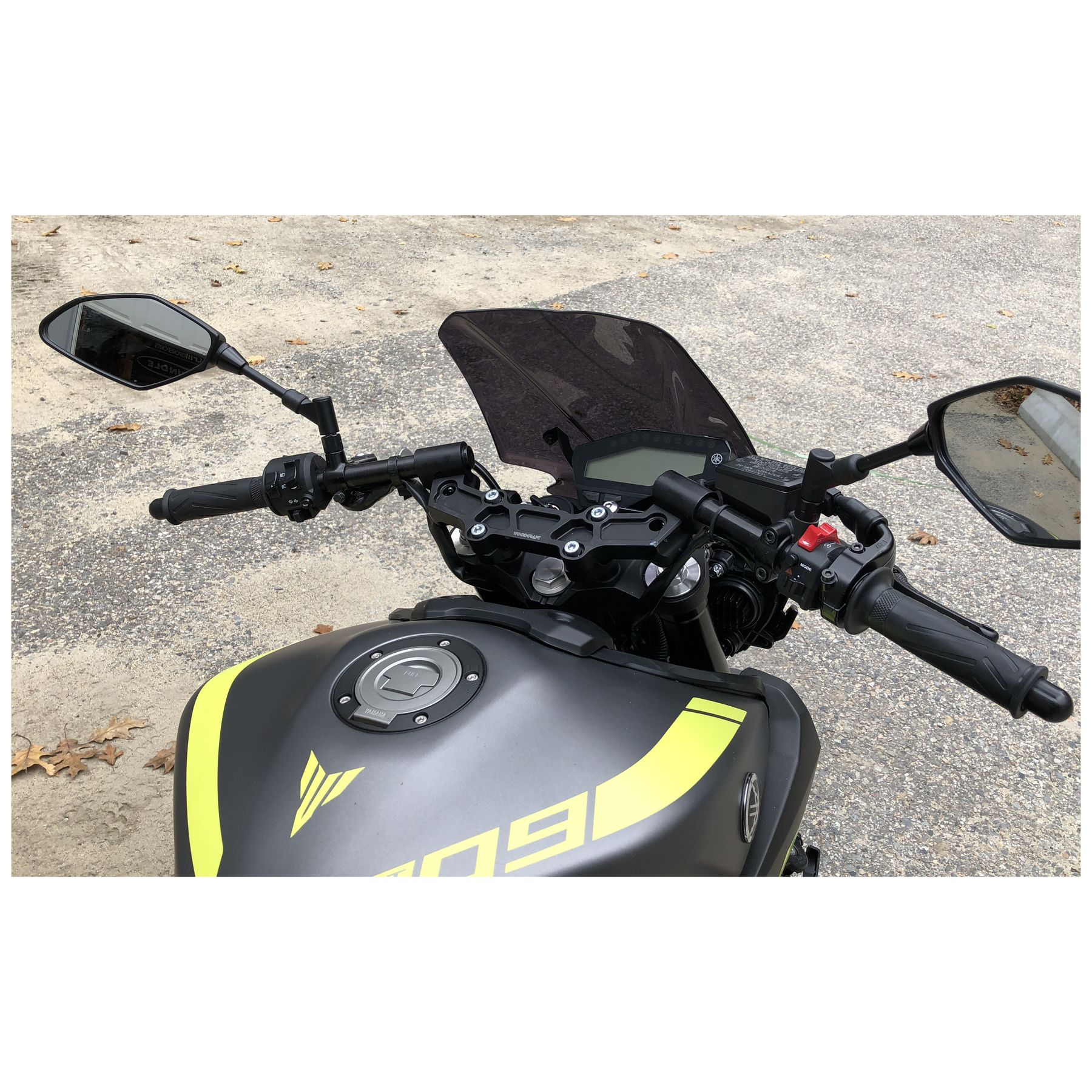 Woodcraft Clip-On Risers w/ Adapter Plate Yamaha FZ-09 / MT-09 2017-20