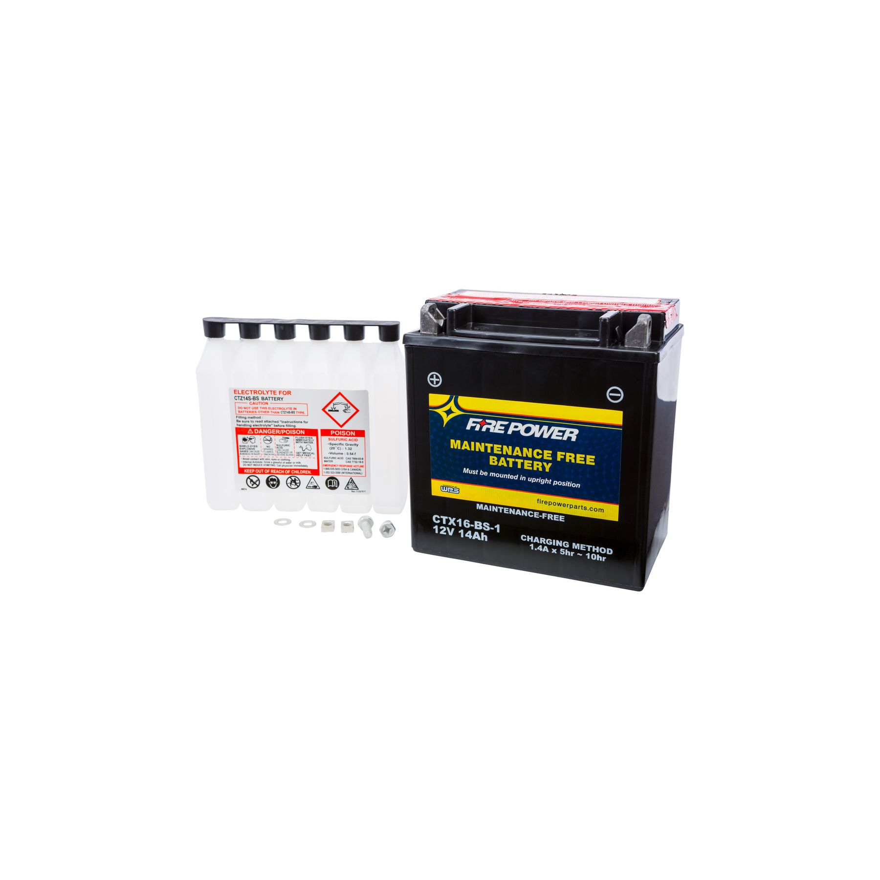 Fire Power Maintenance Free Battery CTX16-BS-1
