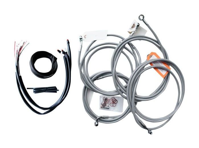 LA Choppers Handlebar Cable Brake Line And Wire Kit For Harley Softail w/ABS 2018-2025 15"-17" Apes Upper Cable