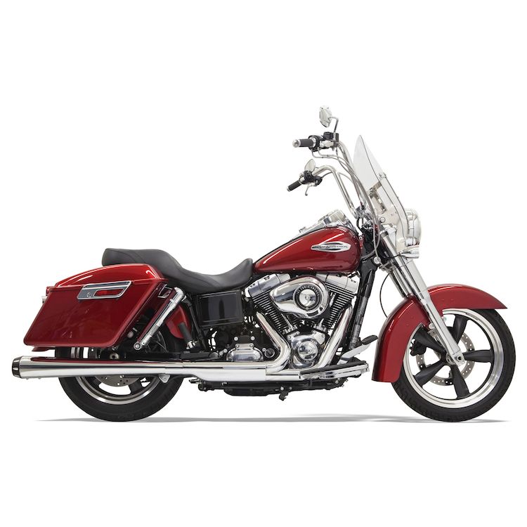Bassani 4" Slip-On Muffler For Harley Switchback 2012-2016 Chrome Megaphone With Fluted Black End Cap [Previously Installed]