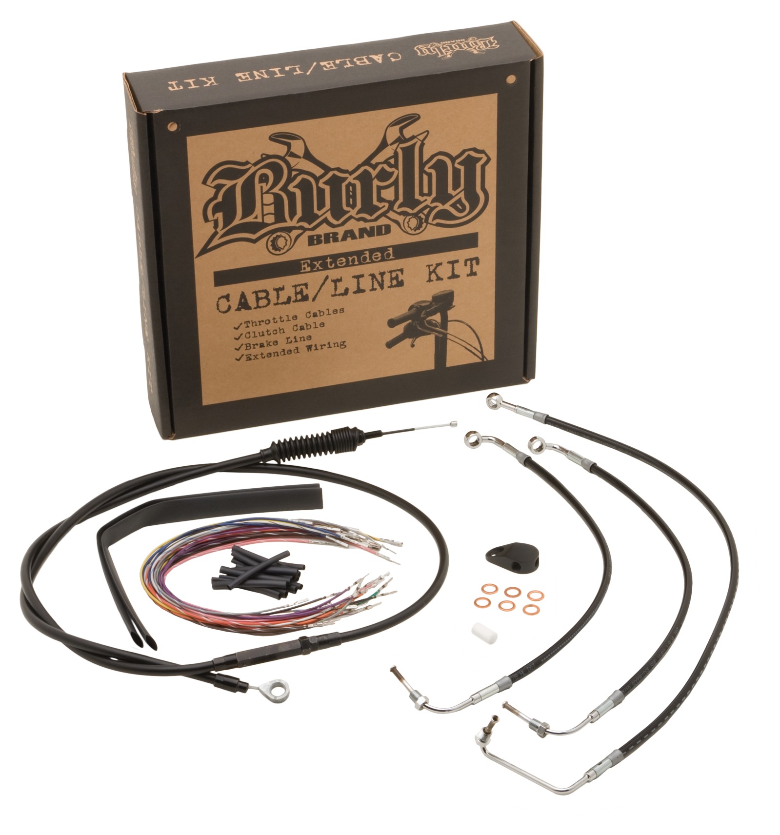 Burly Handlebar Cable Installation Kit For Harley Touring w/ ABS 2017-2020 13" Tall Bars