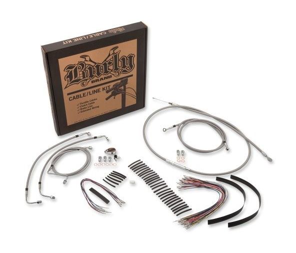 Burly Handlebar Cable Installation Kit For Harley Touring w/ ABS 2017-2020 15" Tall Bars