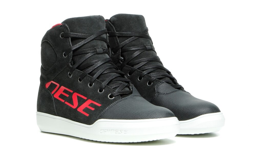 Dainese バイク用ハイカットスニーカー ブラック/レッド York Dainese York D-WP Women's Shoes - RevZilla