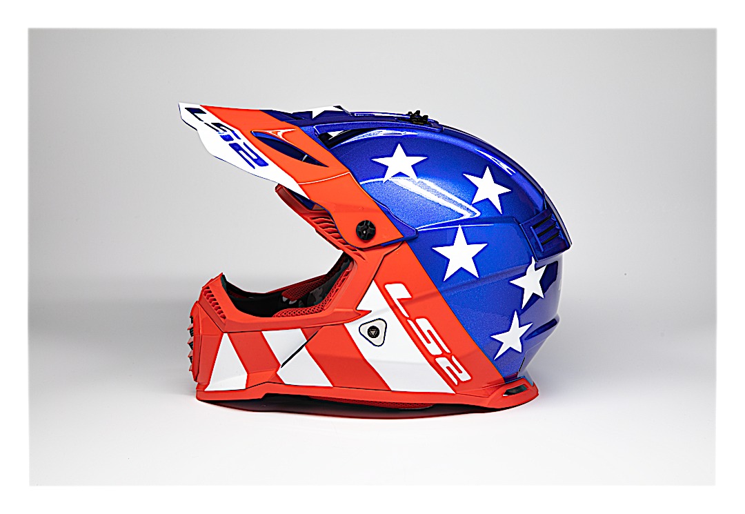 LS2 Youth Gate Stripes Helmet Medium Red/White/Blue