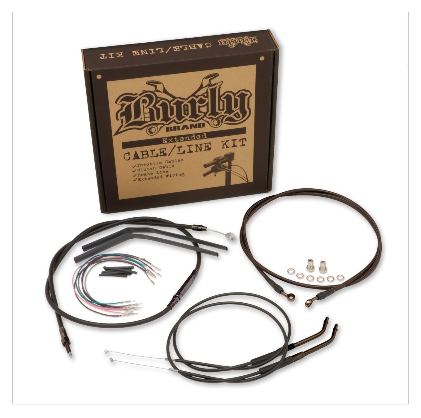 Burly T-Bar Cable Installation Kit For Harley Softail 2018-2023 12" Tall Bars