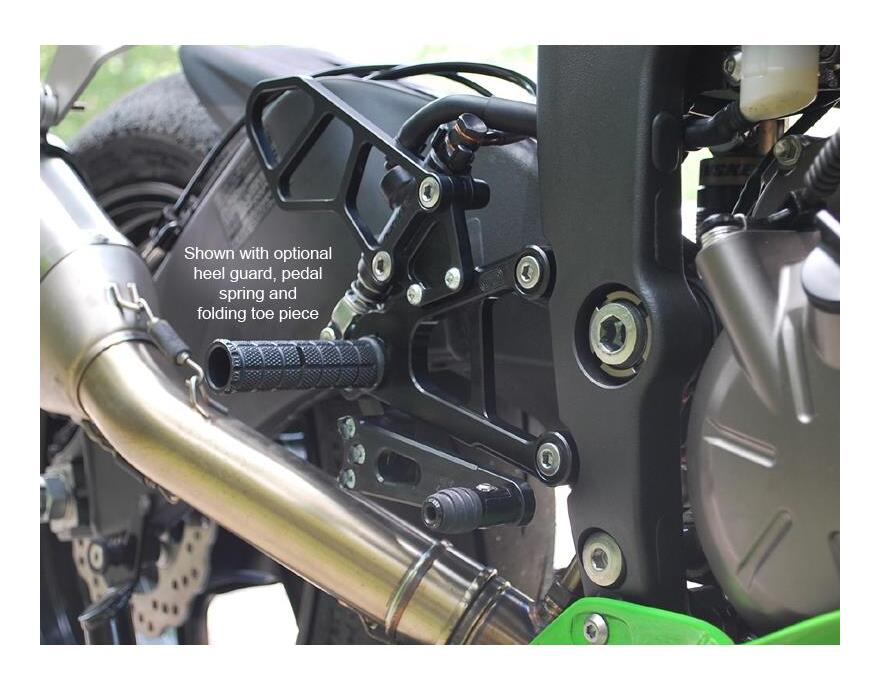 Woodcraft Rearset Kit Kawasaki ZX6R / ZX636 2019-2025 - RevZilla