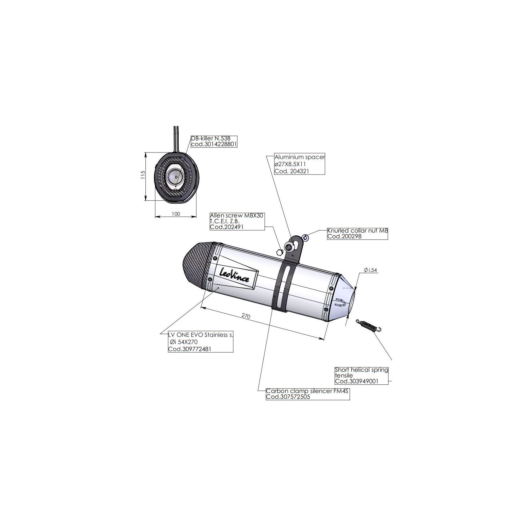 LeoVince LV One EVO Weld-On Muffler