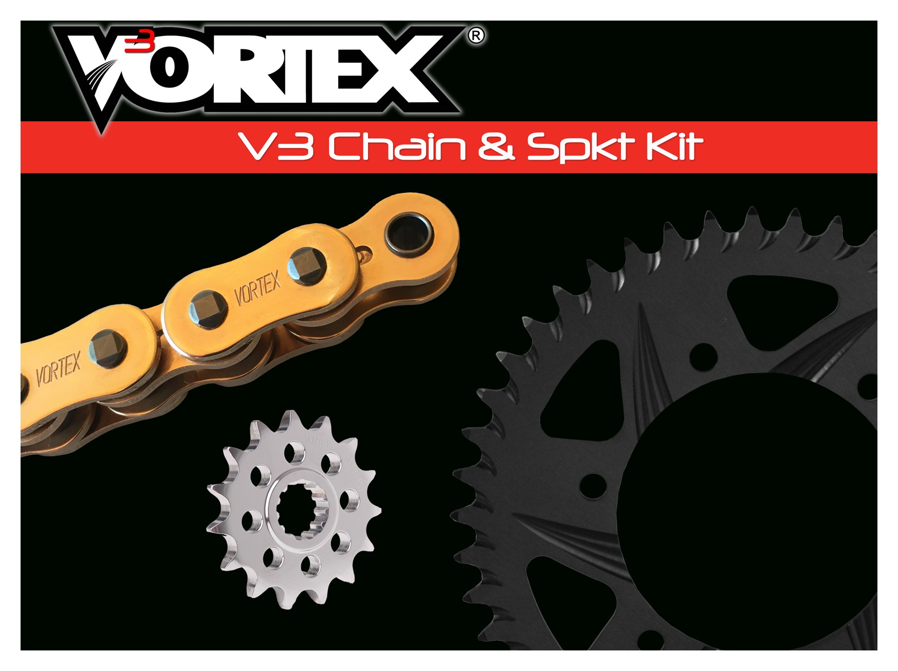 Vortex V3 SSA Chain And Sprocket Kit Kawasaki Z650 2017-2024 N/A