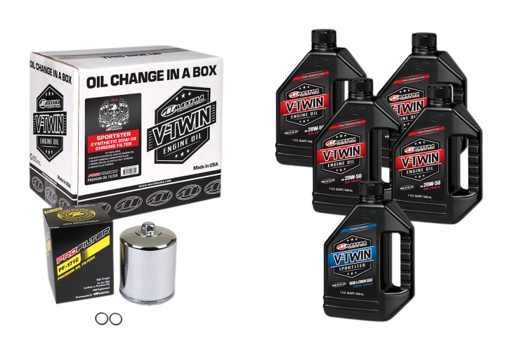 Maxima V-Twin Complete Oil Change Kit For Harley Sportster 1986-2022 N/A