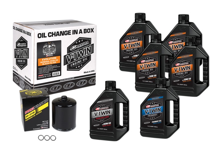 Maxima V-Twin Complete Mineral Oil Change Kit For Harley EVO / Big Twin 1984-1998 N/A