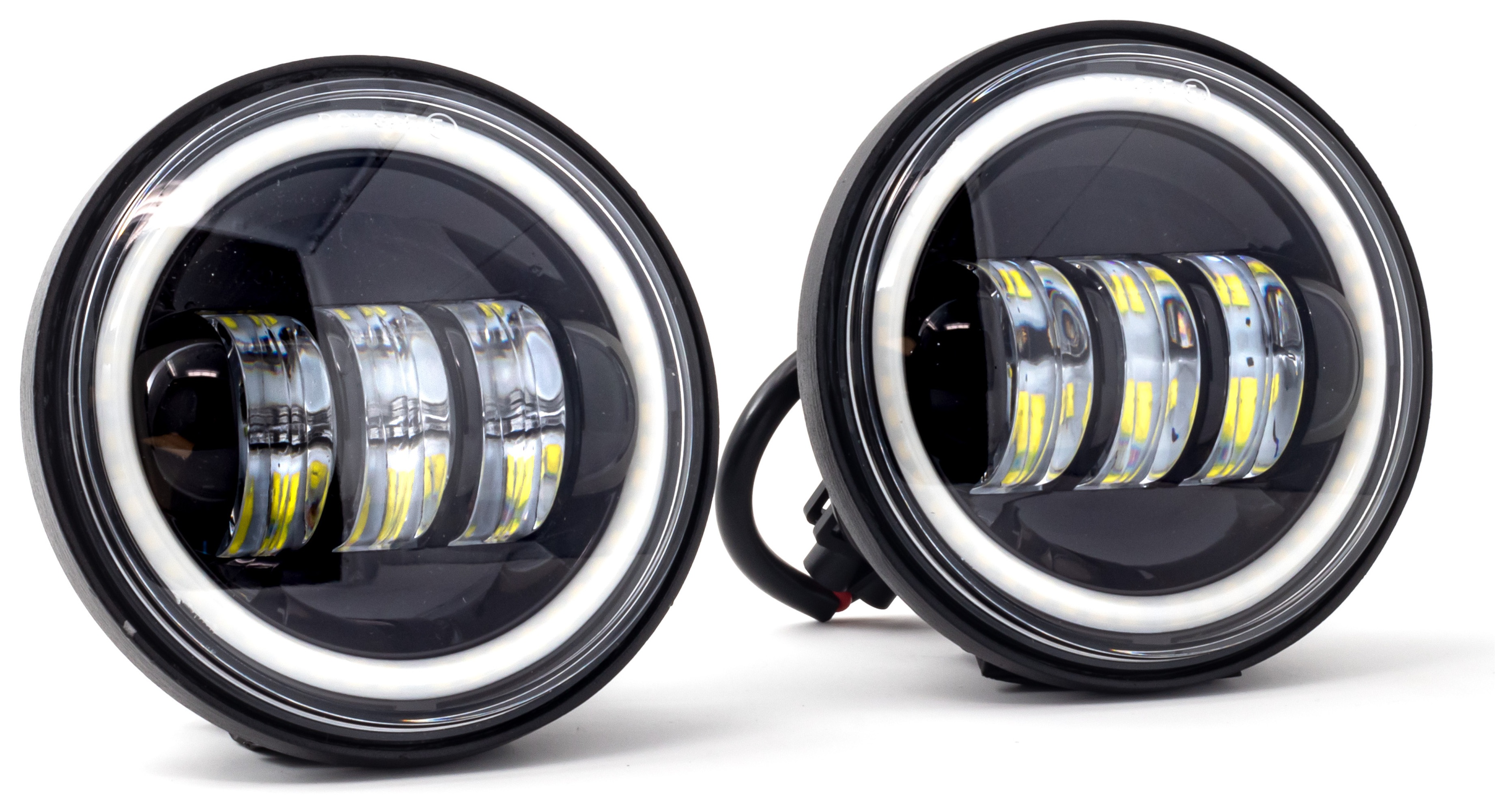 Letric Lighting Co. 4.5" Full-Halo LED Fog/Passing Lights For Harley 1997-2025 N/A