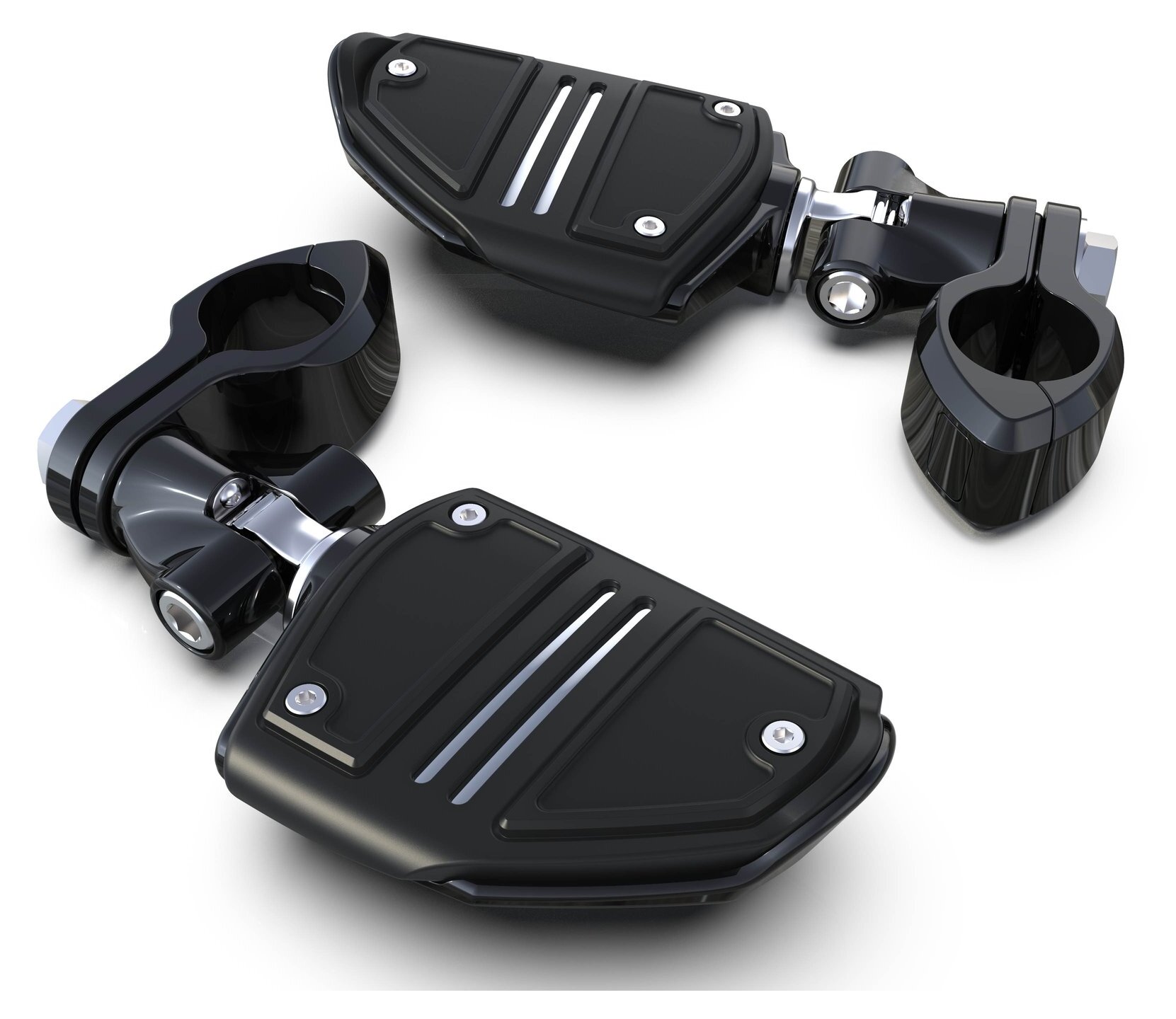 Ciro Twin Rail Footrests For 1 1/4" Highway Bar N/A