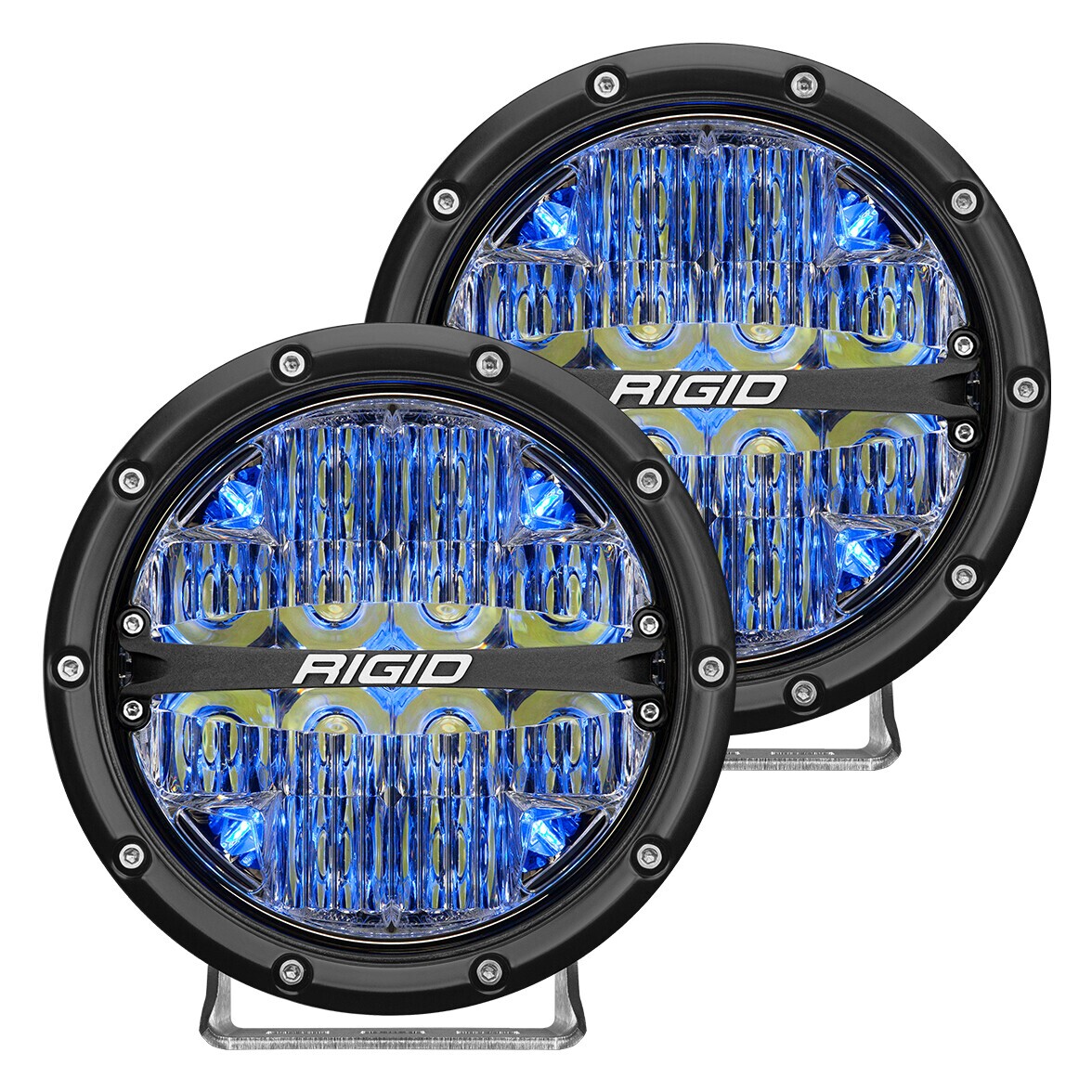 ズーマー Rigid Industries Q2 6-LED ヘッドライト Rigid 360-Series 6