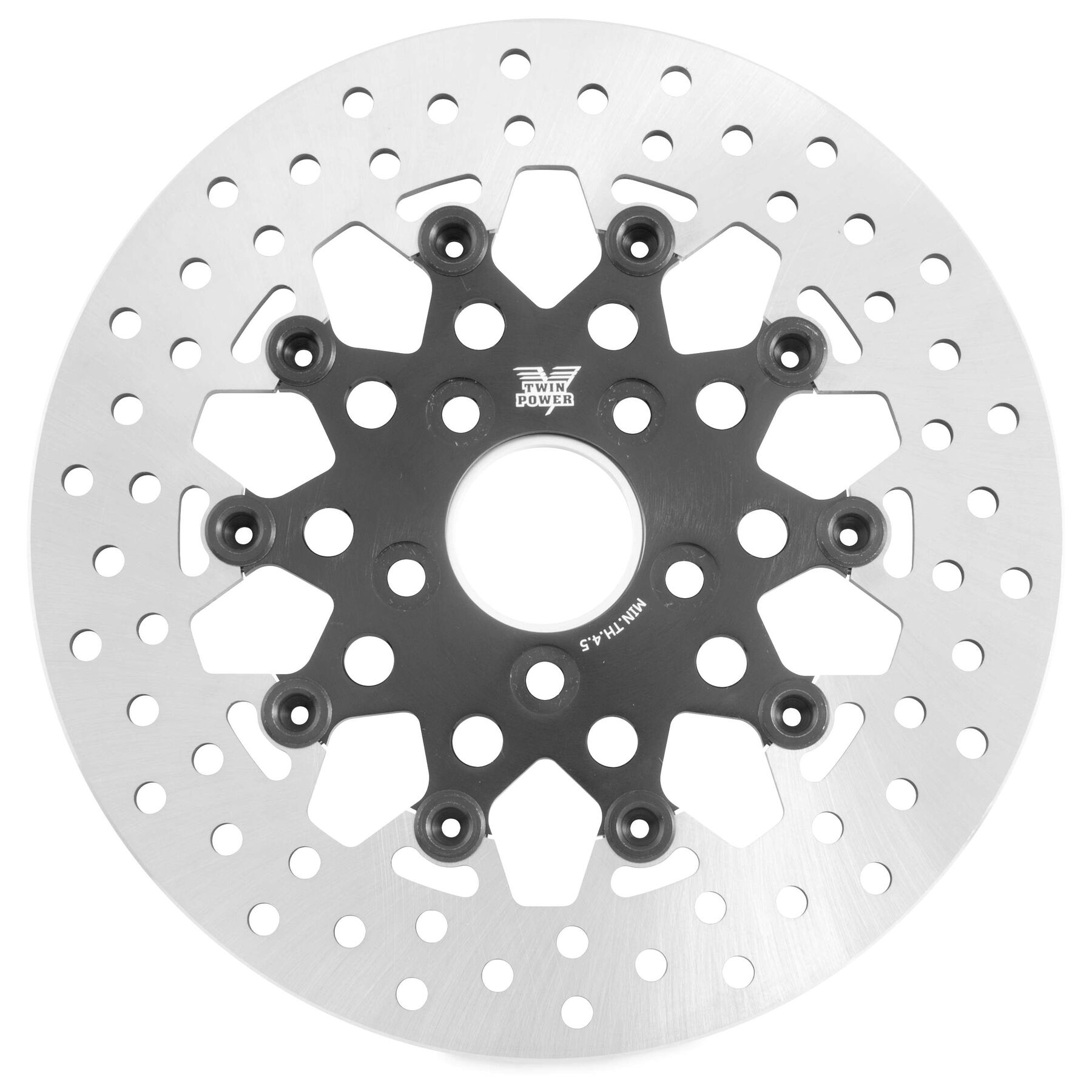 Twin Power Black Floating Mesh Rear Rotor For Harley 1984-2025