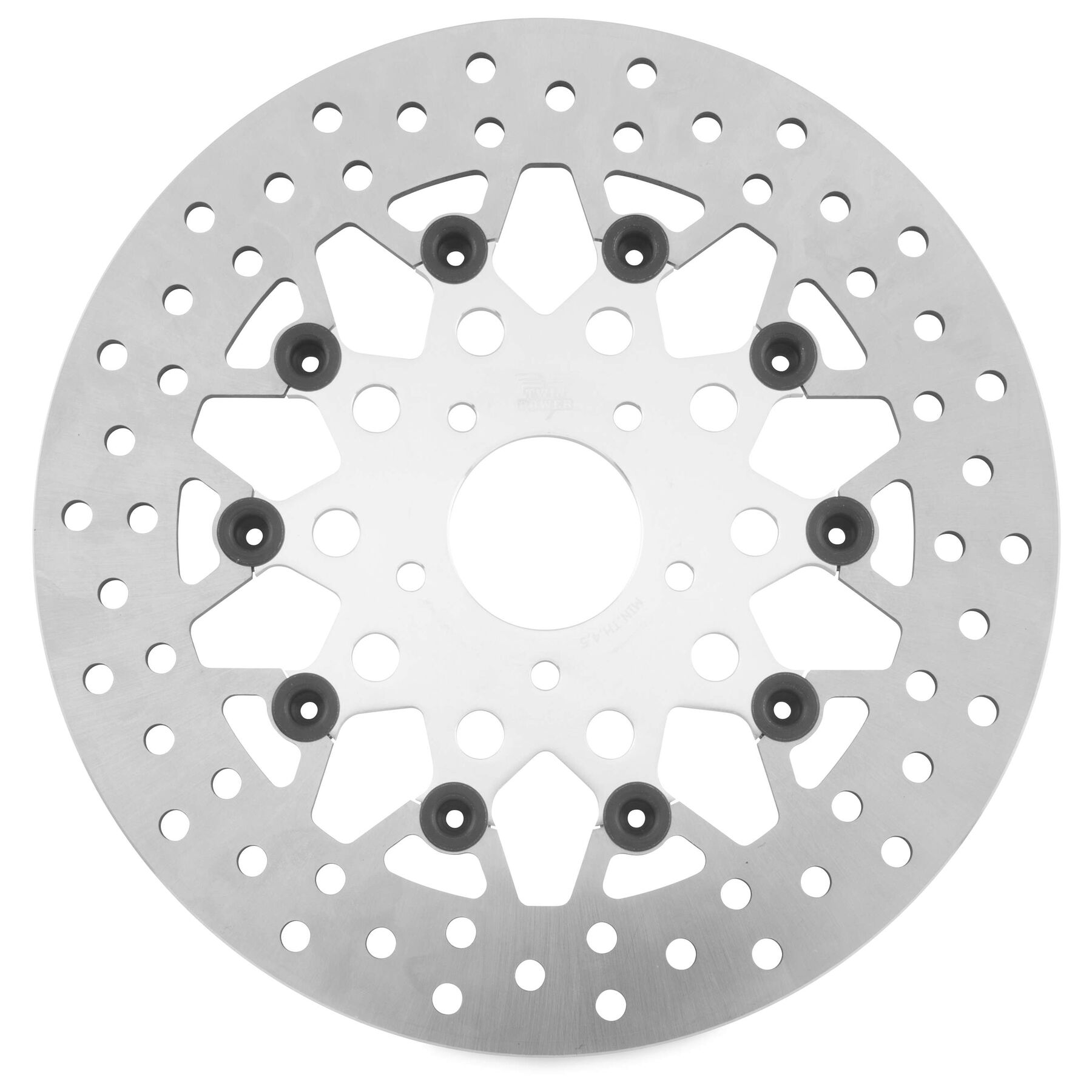 Twin Power Silver Floating Mesh Front Rotor For Harley 2006-2025