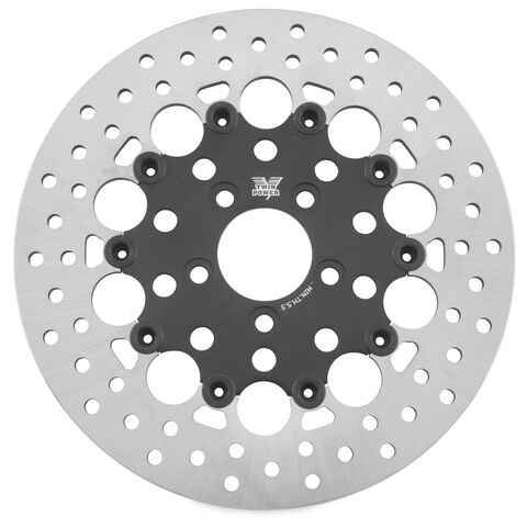 Twin Power Black Floating Hole Rear Rotor For Harley Touring 2008-2025