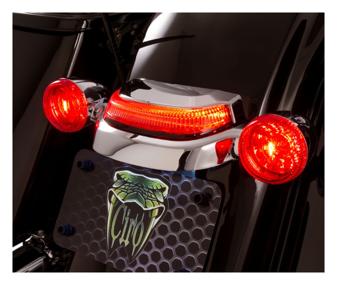 Ciro Crown Tail Light For Harley Touring 2014-2025 Smoke