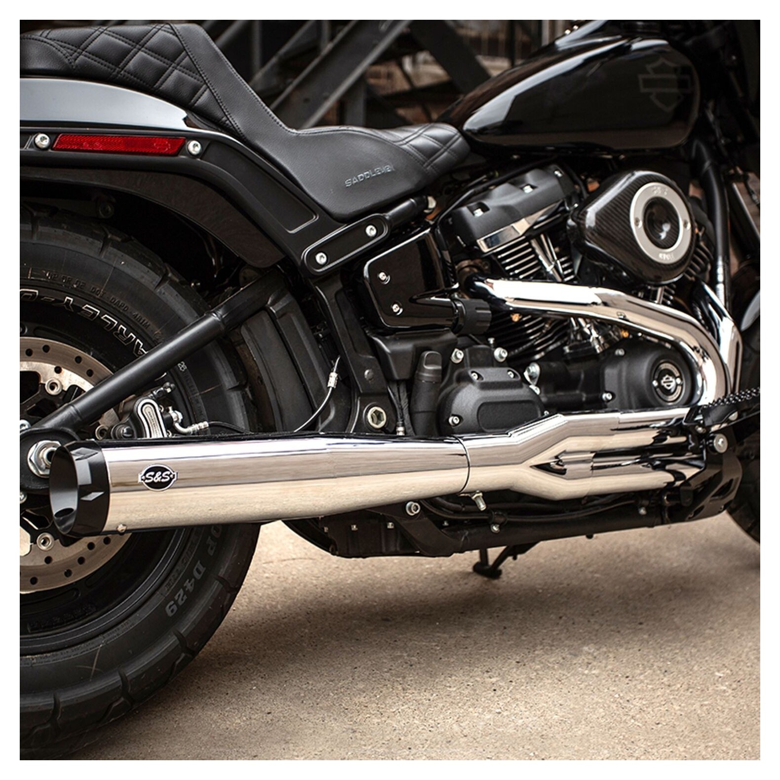 S&S Cycle Superstreet 2-Into-1 Exhaust System For Harley Softail