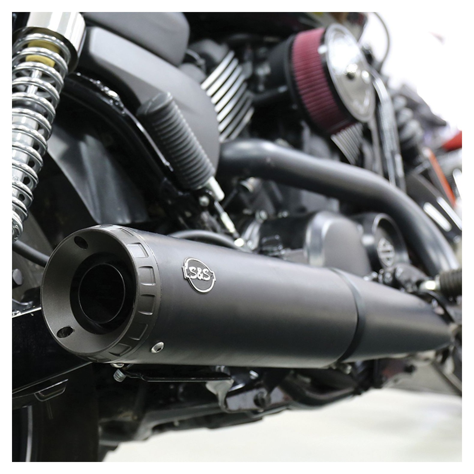 S&S Cycle Grand National Slip-On Race Mufflers For Harley - RevZilla