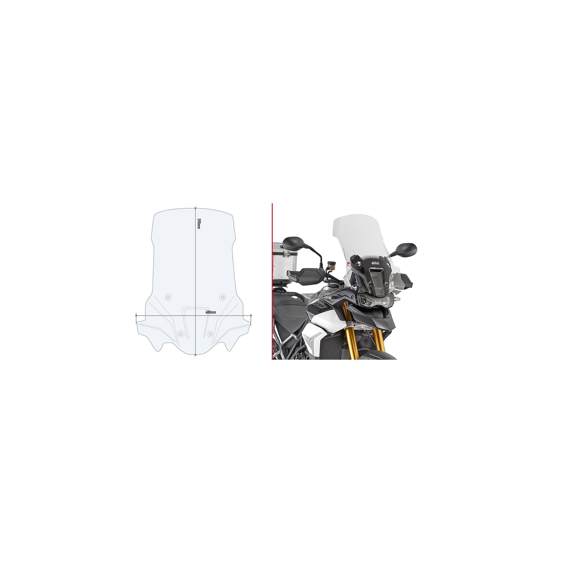 Givi D6418ST Windscreen Triumph Tiger 900 Rally / Pro 2020-2023