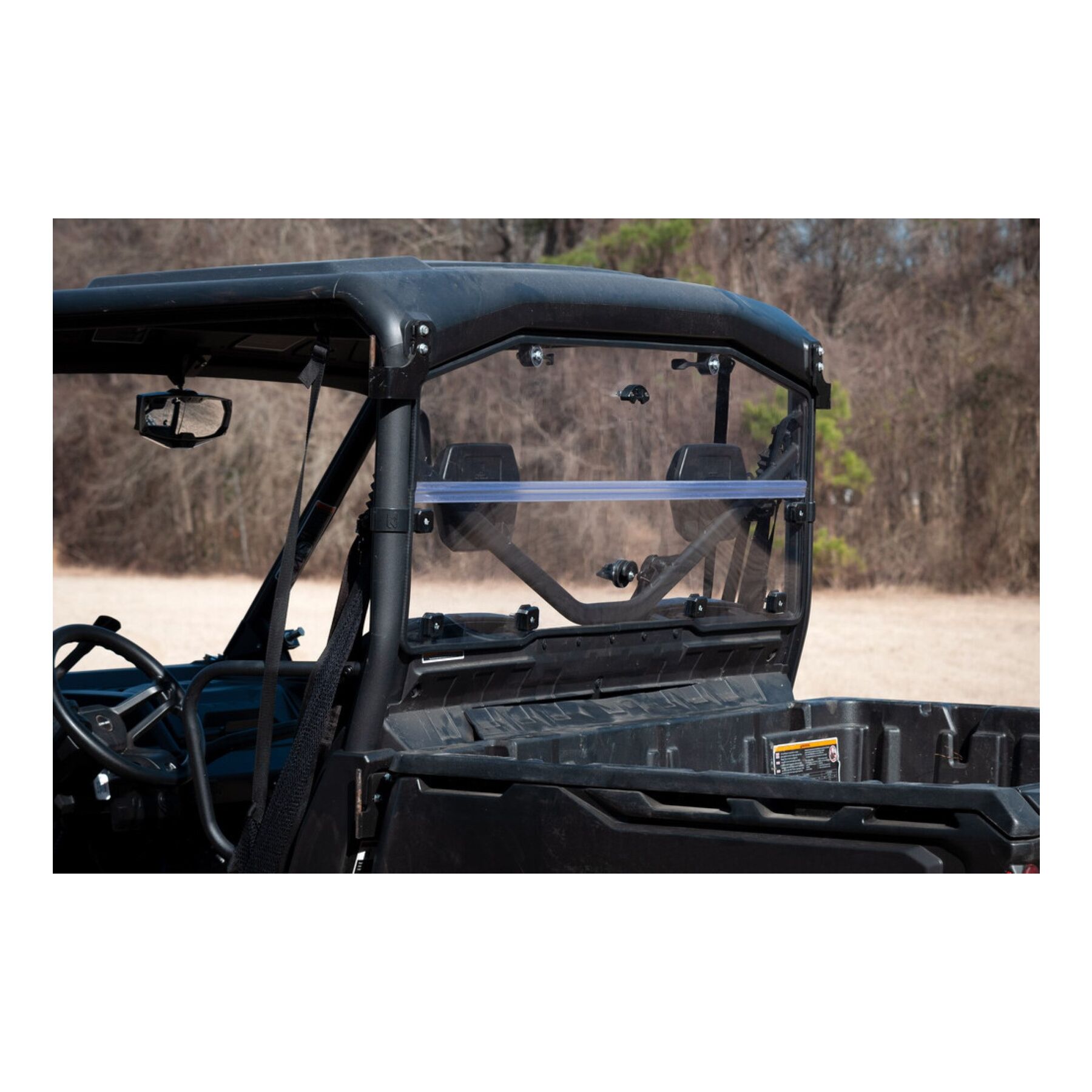 Seizmik Folding Poly Rear Windshield Polaris Ranger 2013-2020