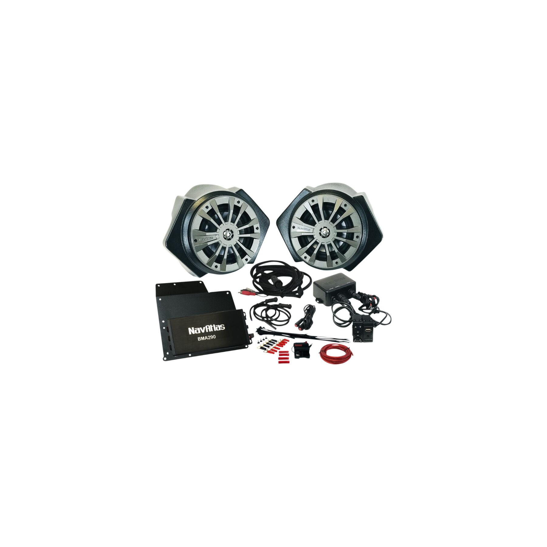 NavAtlas Zone 2 Audio Kit With Bluetooth Rocker Switch Polaris RZR 4 X