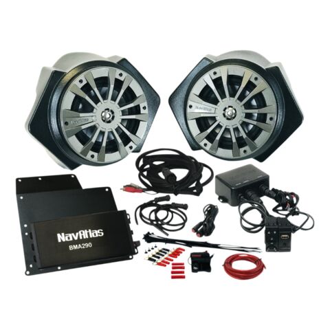 NavAtlas Zone 2 Audio Kit With Bluetooth Rocker Switch Polaris RZR 4 XP / 1000 / Turbo 2019-2022
