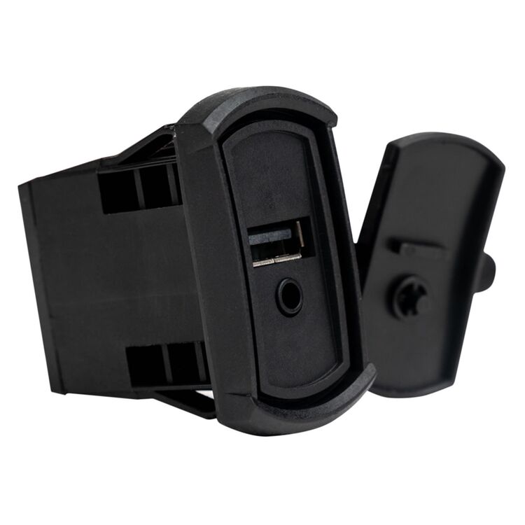 MB Quart Switch Port Dash-Mounted USB Charge Port With 3.5 mm Audio Input