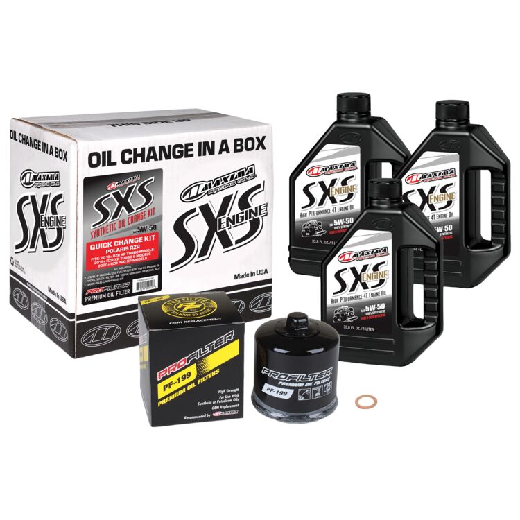 Maxima SxS Full Synthetic Quick Change Oil Kit Polaris RZR Pro XP / XP Turbo 2019-2021 10W50