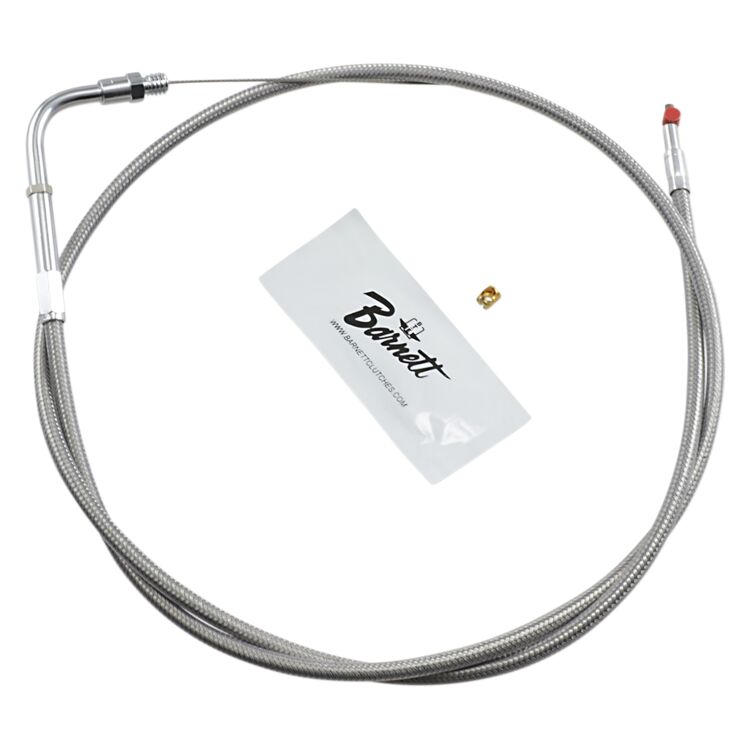 Barnett Stainless Steel Throttle Cable For Harley Touring 1990-1995 +12"