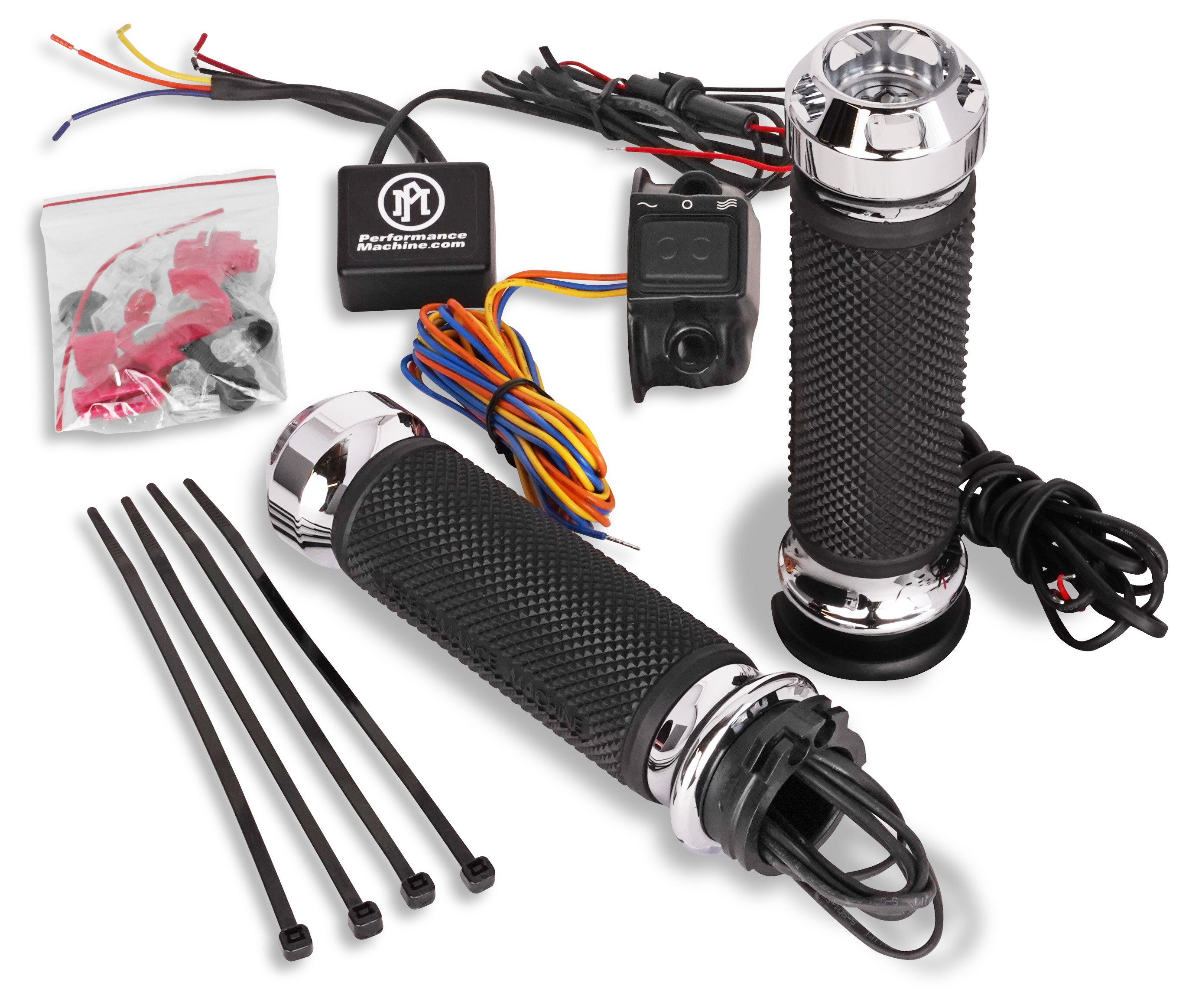 Performance Machine Apex Heated Grips For Harley With Throttle By Wire Throttle By Wire