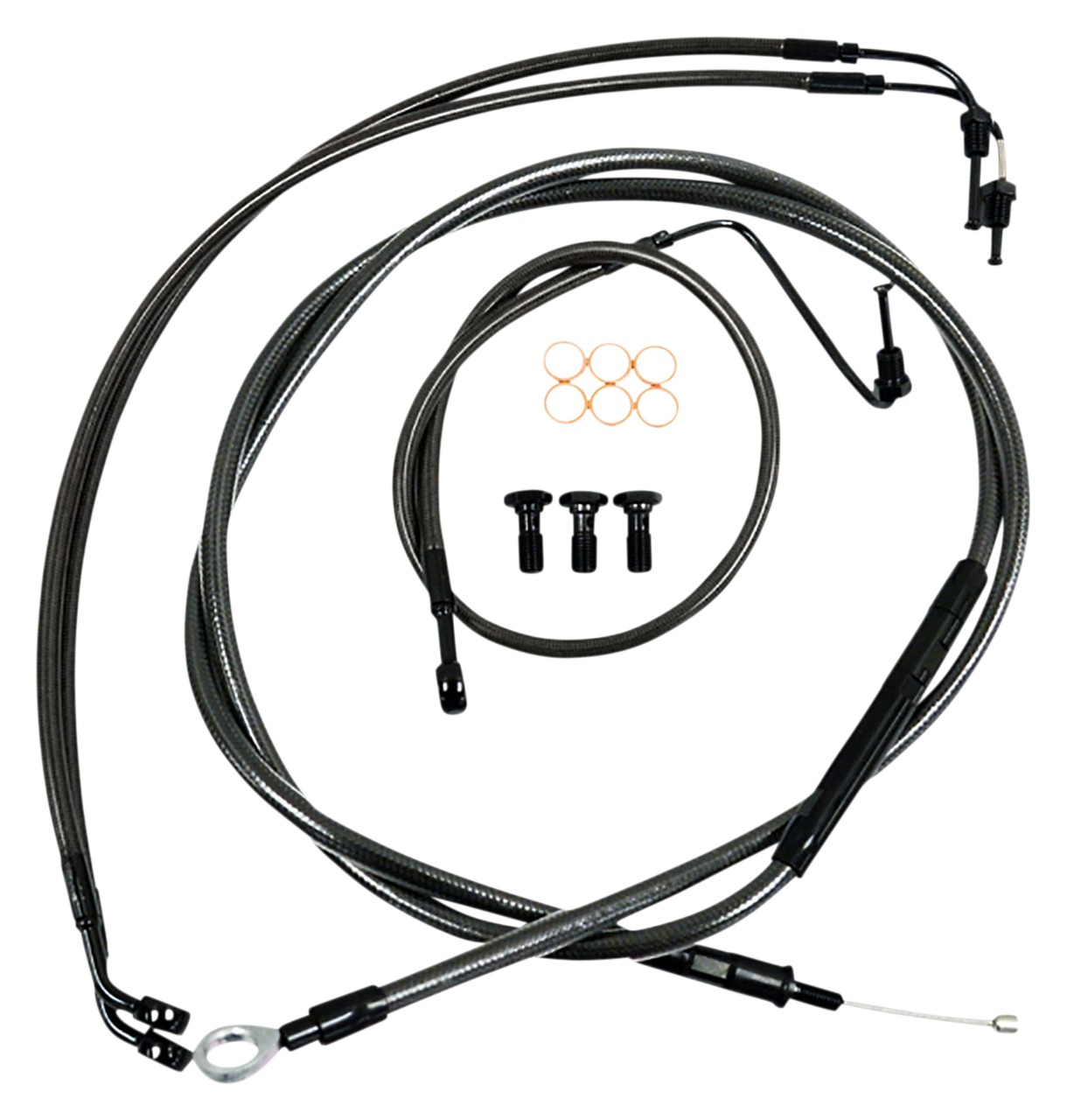 LA Choppers Handlebar Cable And Brake Line Kit For Harley Dual Disc Softail W/ABS 2018-2024 Mini Apes Full Length Clutch