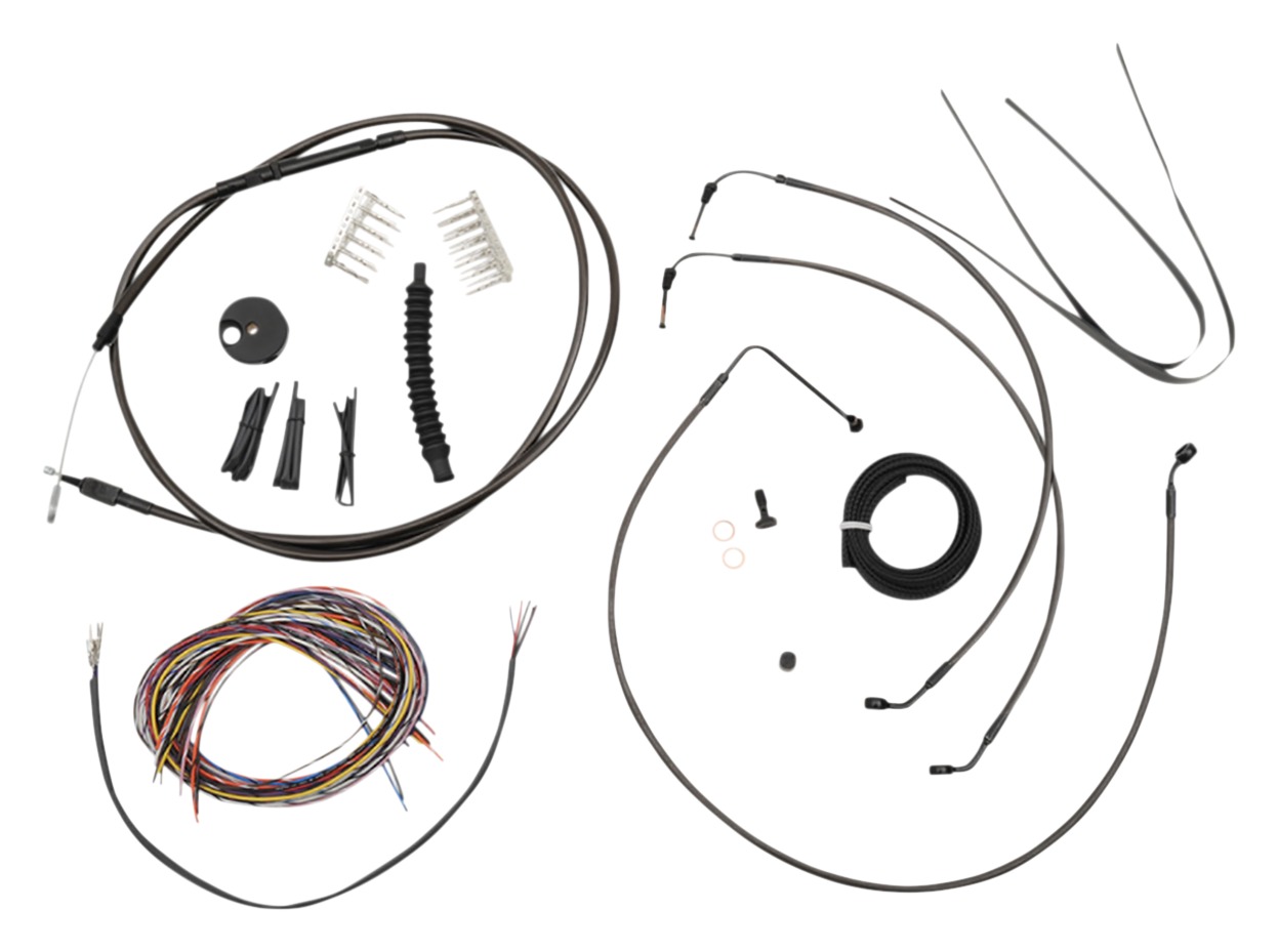 LA Choppers Handlebar Cable Brake Line And Wire Kit For Harley Dual Disc Softail W/ABS 2018-2024 12"-14" Apes Quick Detach Clutch