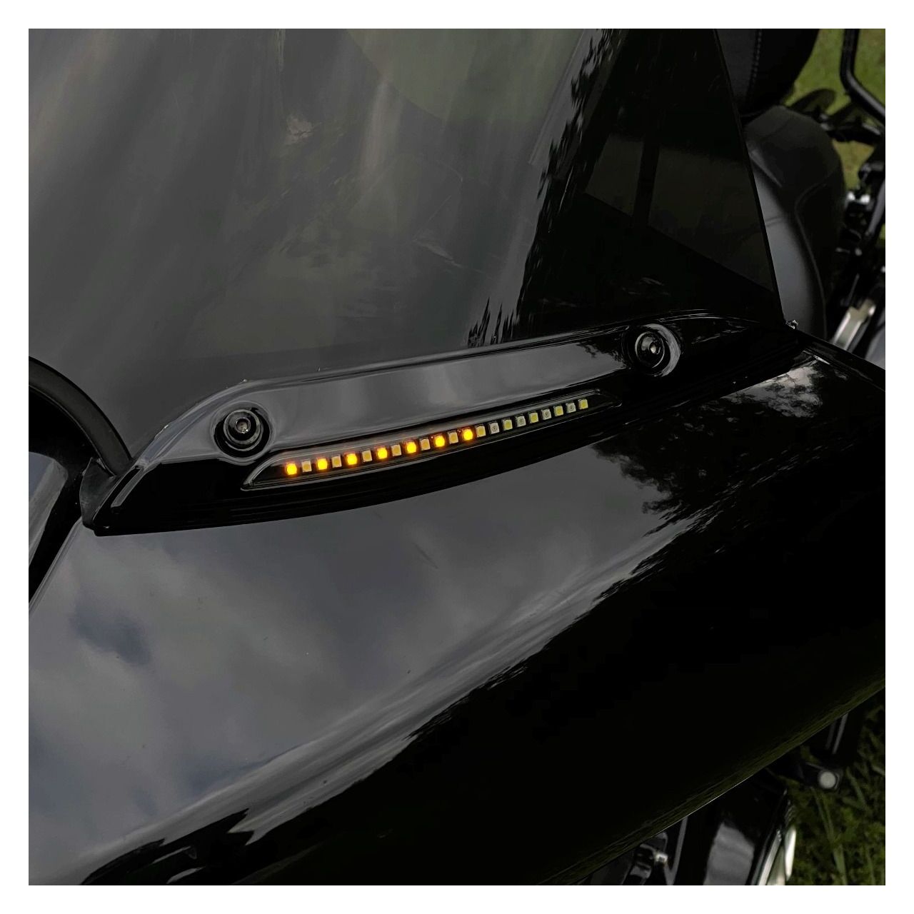 Custom Dynamics Dual Function LED Windshield Trim For Harley Road Glide 2015-2025 Sequential Turn