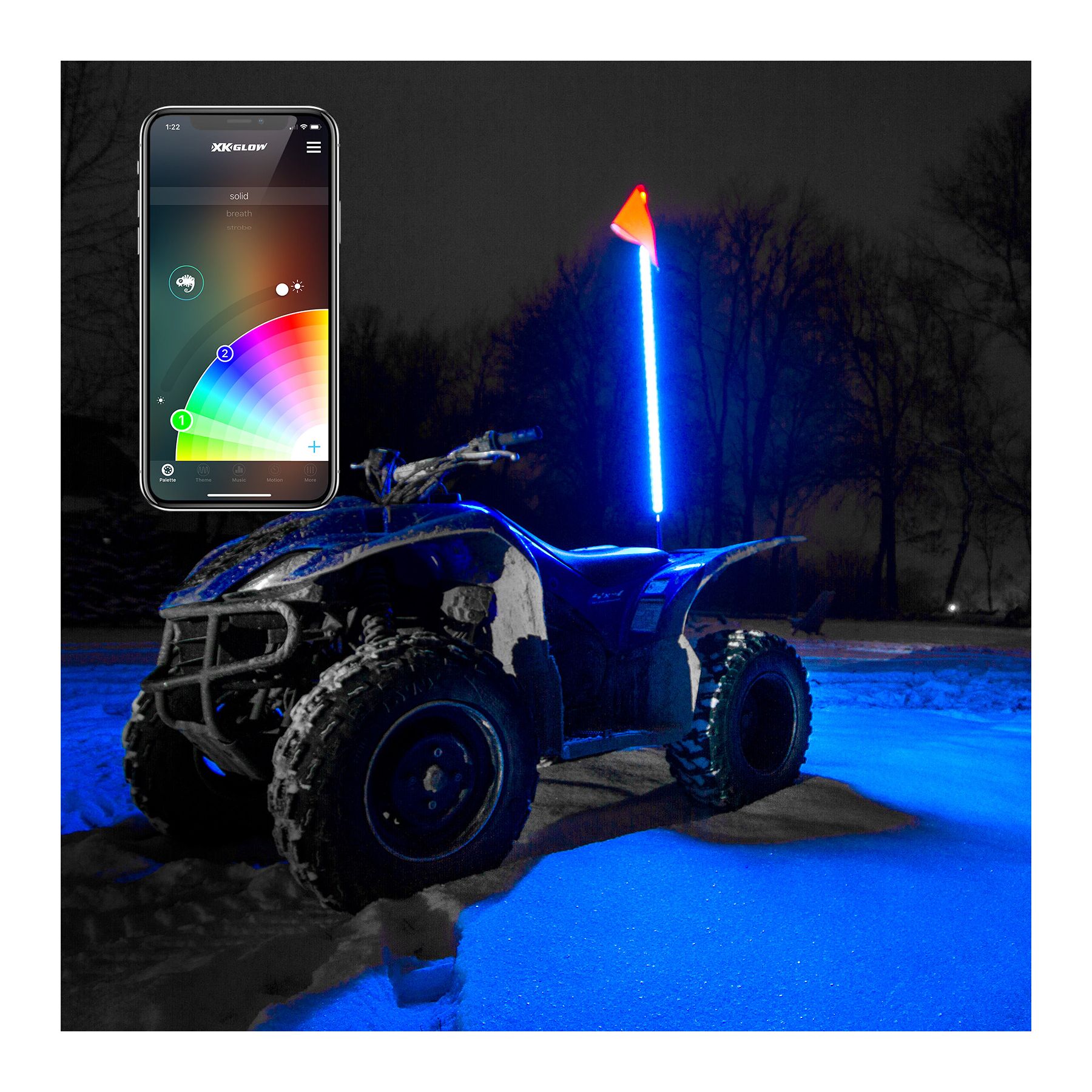 XKGlow 2nd Gen 1-Piece 48 Whip with XKCHROME Controller