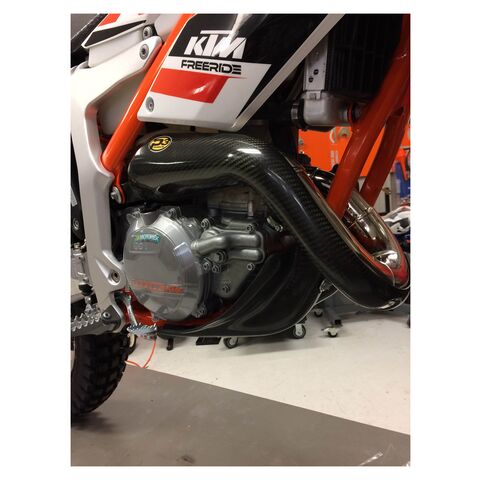 P3 Carbon Fiber Pipe Guard KTM Freeride 250 2014-2017