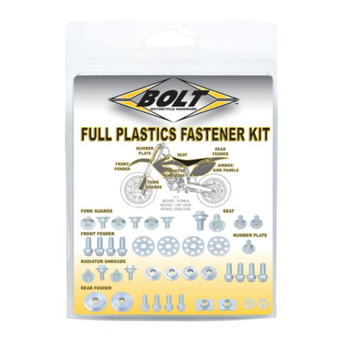 Bolt Hardware Full Plastics Fastener Kit Honda 250cc-450cc 2009-2019