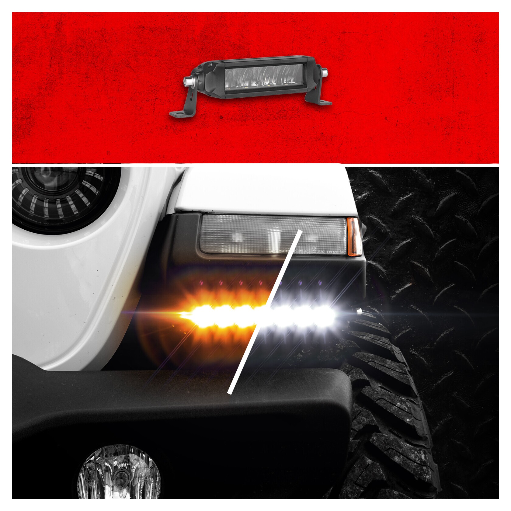 XKGlow Razor Fog / Strobe Combo Light Bar 6"
