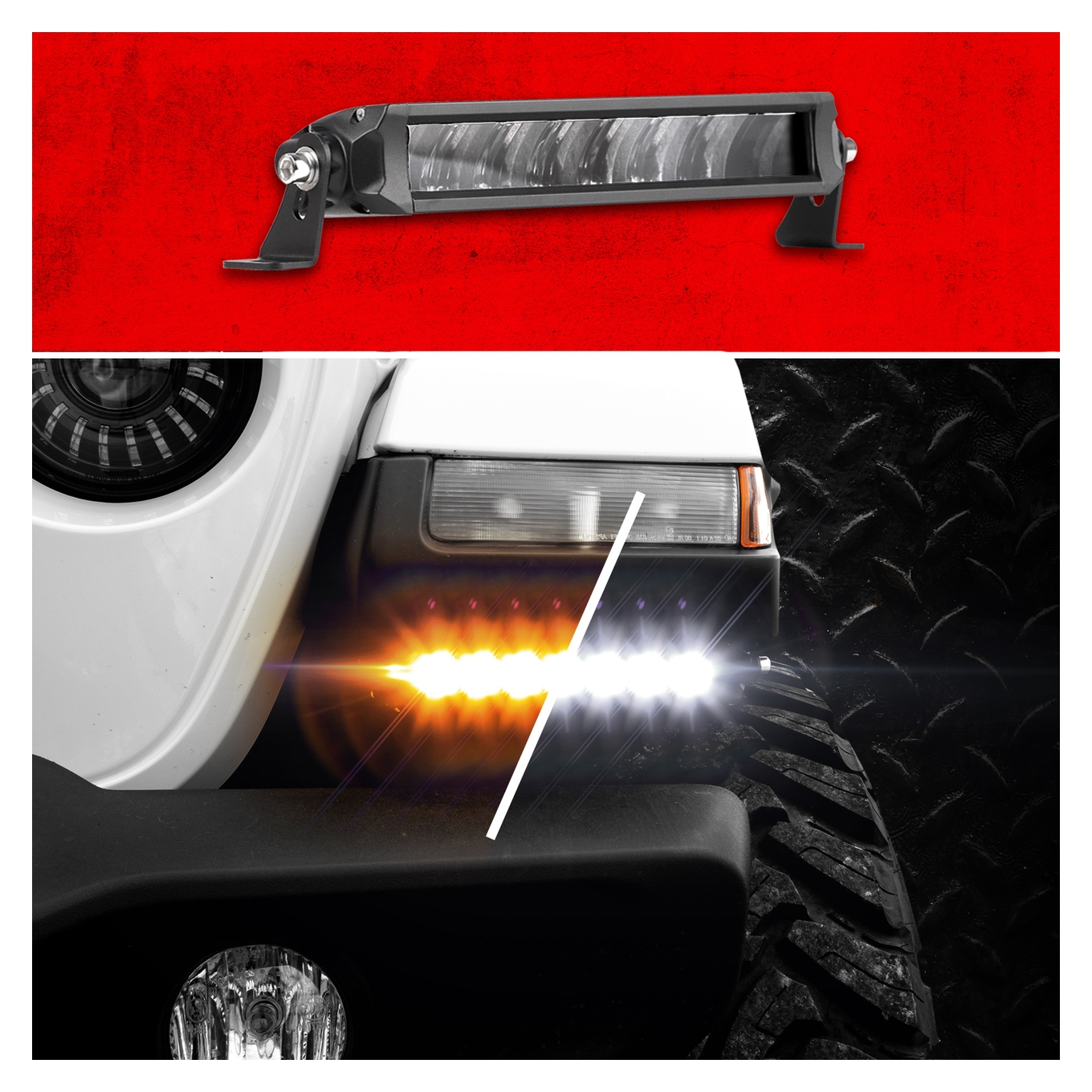 XKGLOW Razor Fog / Strobe Combo Light Bar 10"
