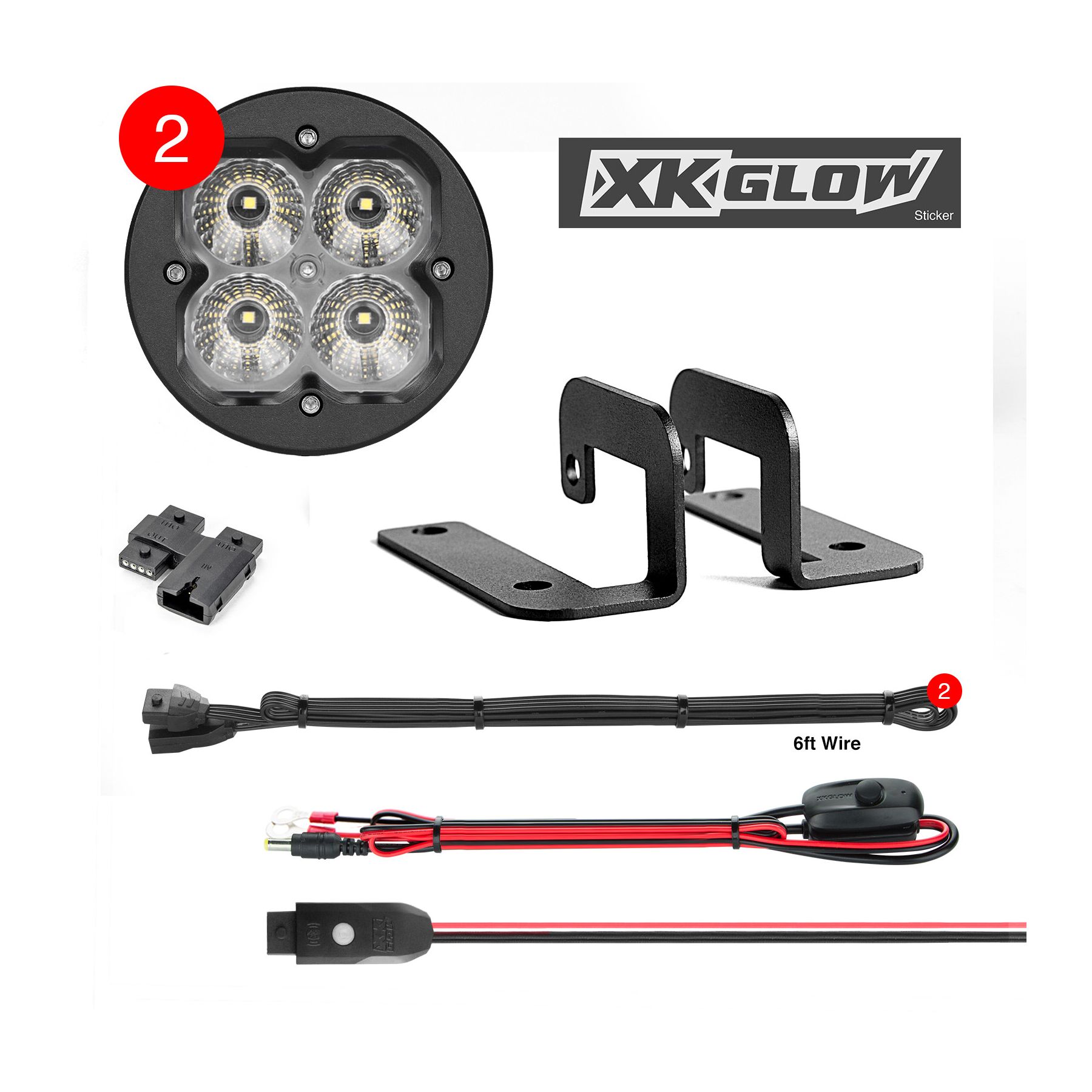 XKGlow Round RGB Pod Light Pair