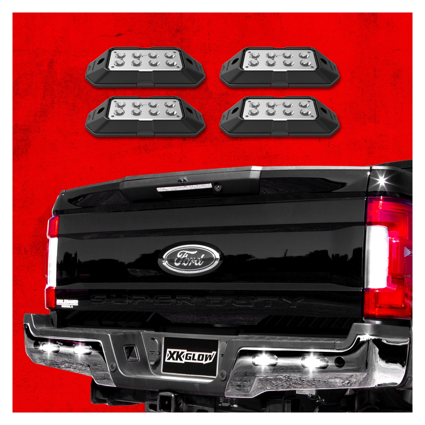 XKGlow Strobe Pod Lights 4 Piece Kit RevZilla