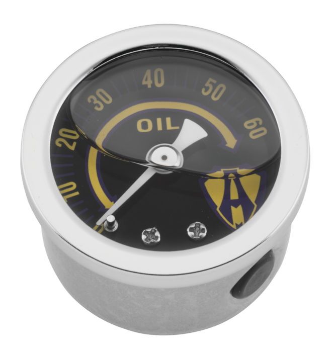 Arlen Ness Ness Liquid Filled Oil Pressure Gauge Classic Logo