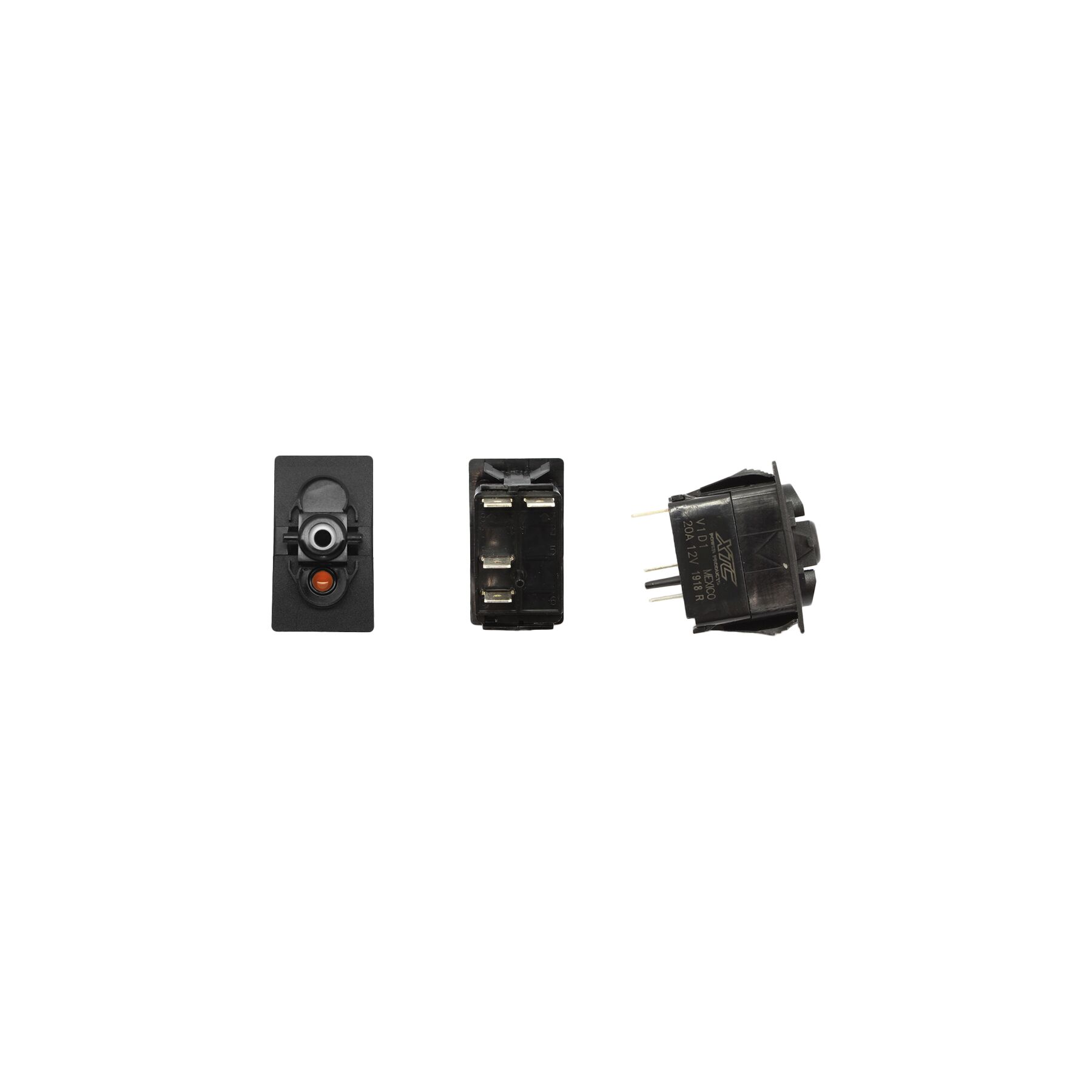 XTC Power Products SPST Carling Rocker Switch with Amber LED
