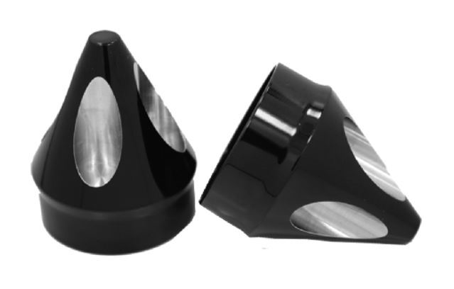 Avon Front Axle Nut Covers For Harley 2000-2007 Spike / Black