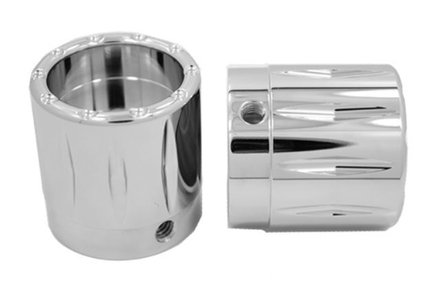 Avon Front Axle Nut Covers For Harley 2007-2025 Rival / Chrome