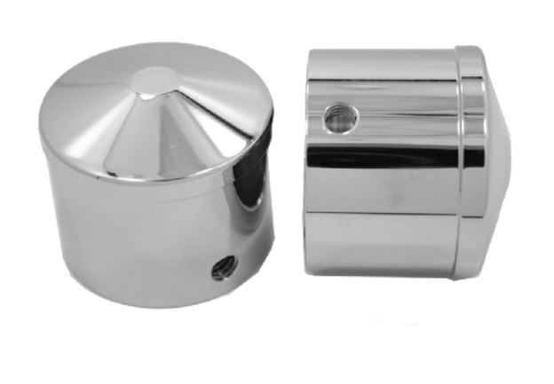 Avon Front Axle Nut Covers For Harley 2007-2025 Round / Chrome