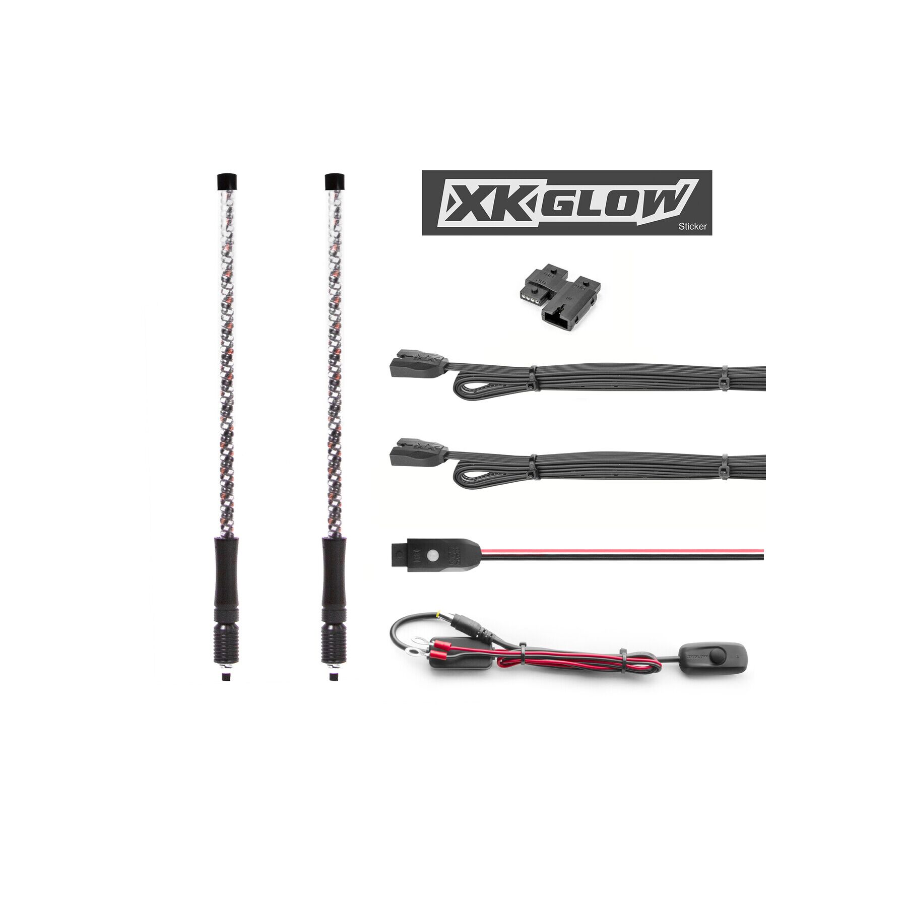 XKGlow 2nd Gen 2-Piece 32 Whip Kit with XKCHROME Controller