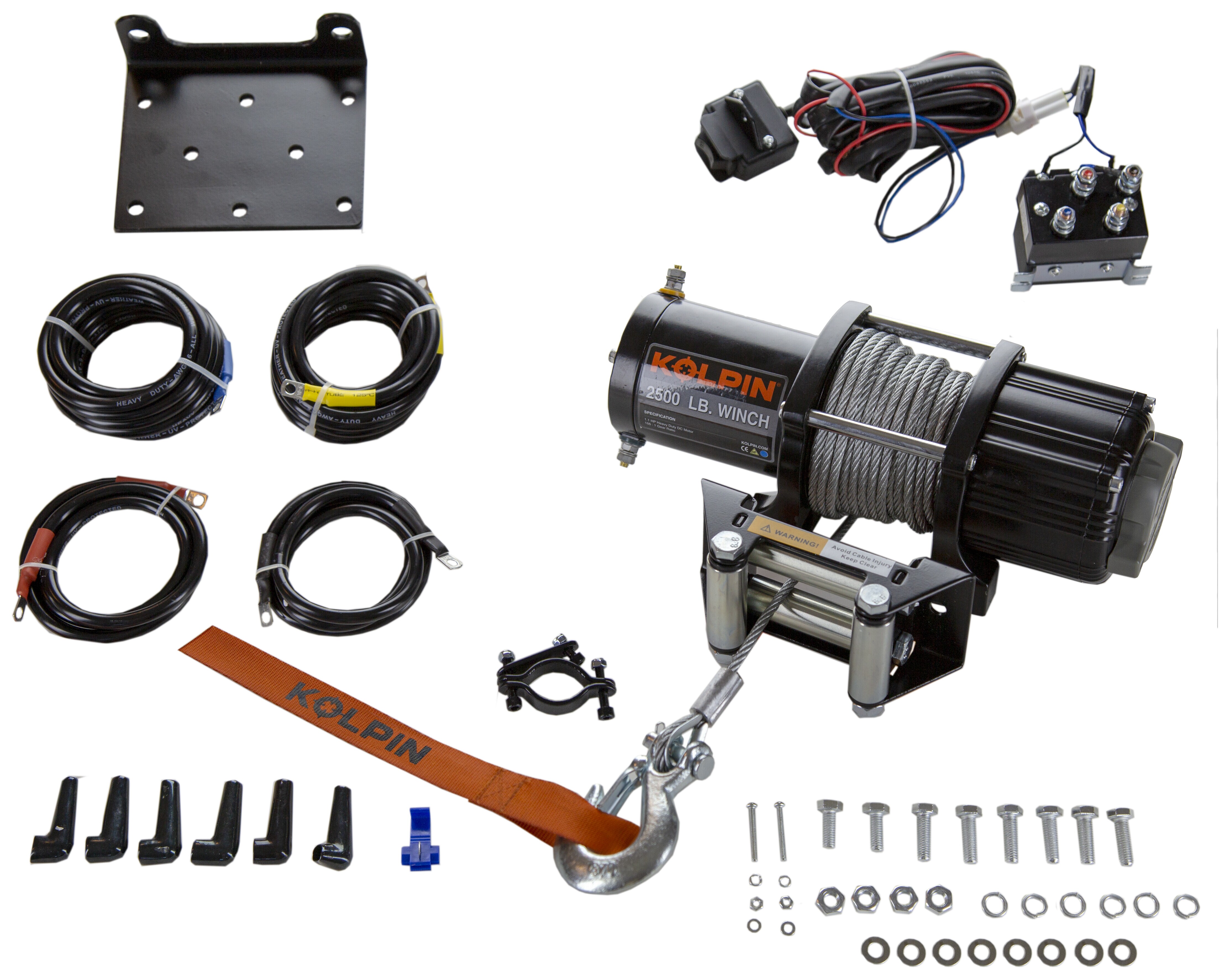 Kolpin Outdoors Quick Mount Steel Cable Winch 2500lb 6 (20.00) Off